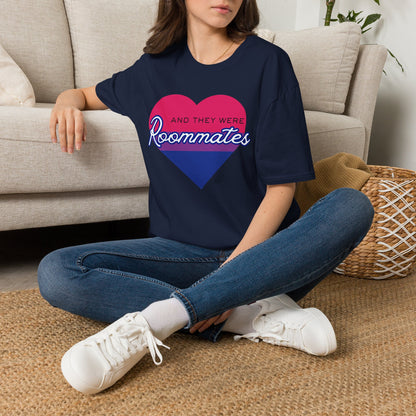 Bisexual "And They Were Roommates" LGBTQ+ Pride Heart Tee