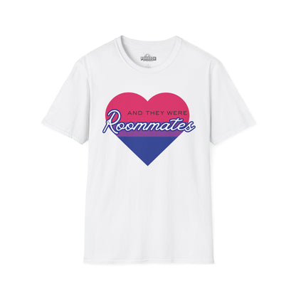 Bisexual "And They Were Roommates" LGBTQ+ Pride Heart Tee