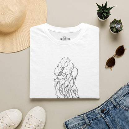 Intertwined Anatomical Hearts Line Art Graphic T-Shirt