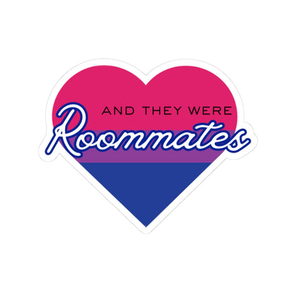 Bisexual And They Were Roommates Heart Sticker — Pride Decorative Kiss-Cut Sticker