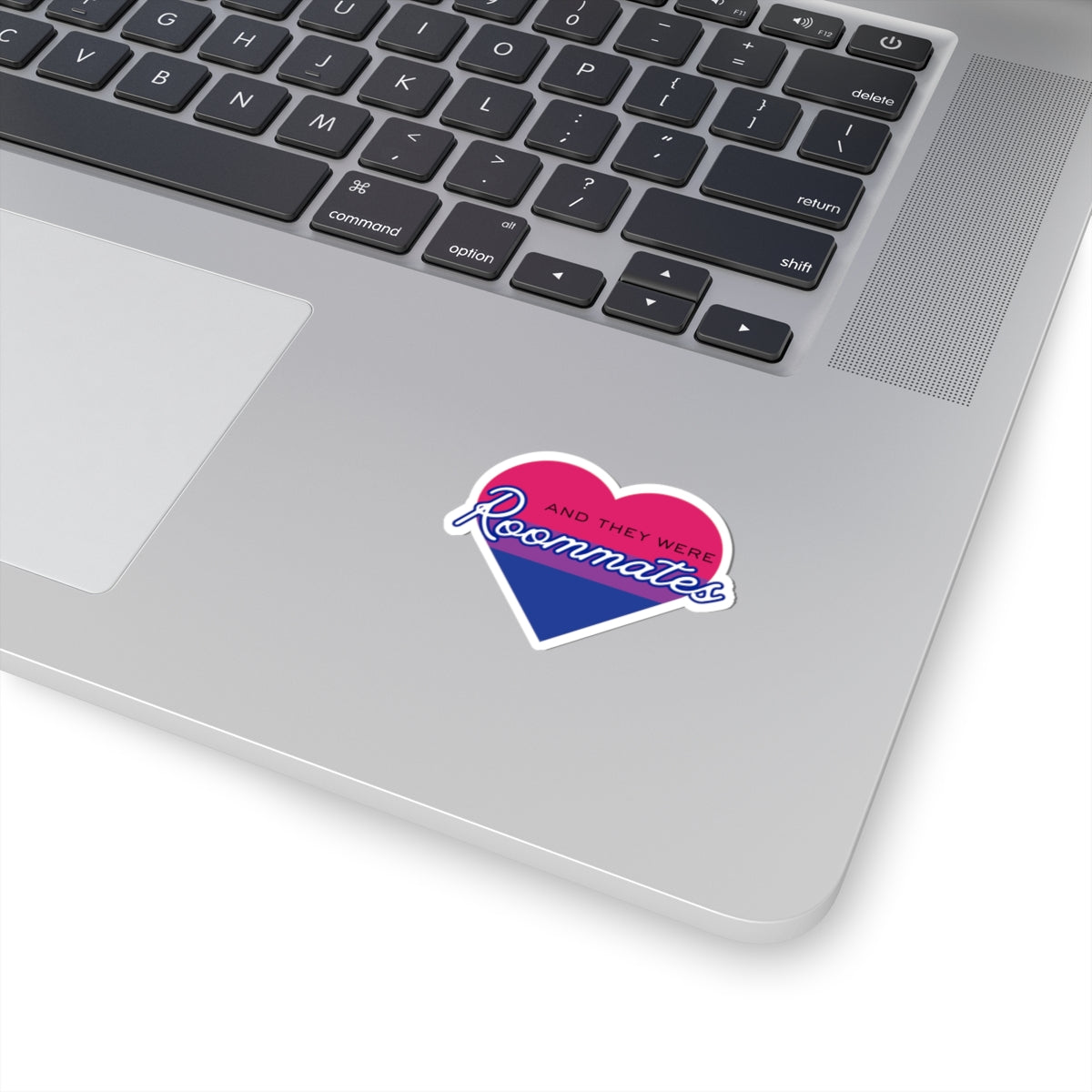 Bisexual And They Were Roommates Heart Sticker — Pride Decorative Kiss-Cut Sticker