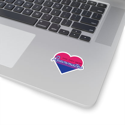 Bisexual And They Were Roommates Heart Sticker — Pride Decorative Kiss-Cut Sticker