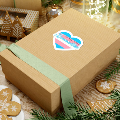 Transgender "And They Were Roommates" Heart Sticker — Pride Decorative Kiss-Cut Sticker