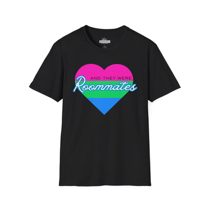 Polyamory "And They Were Roommates" Pride Heart Graphic Tee