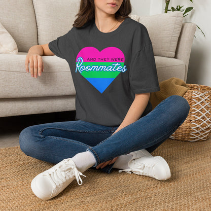 Polyamory "And They Were Roommates" Pride Heart Graphic Tee