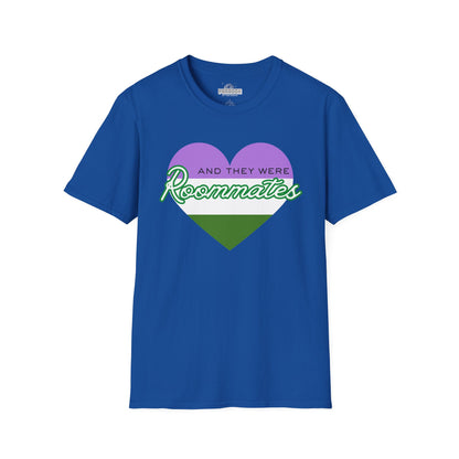 Queer “And They Were Roommates” Pride Heart Graphic Tee