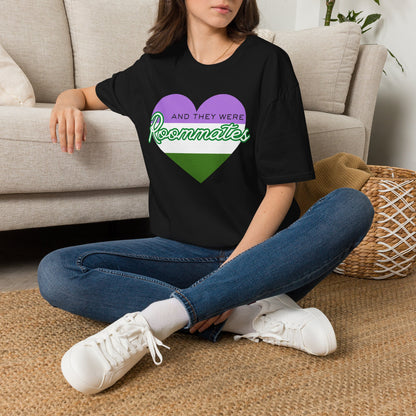 Queer “And They Were Roommates” Pride Heart Graphic Tee