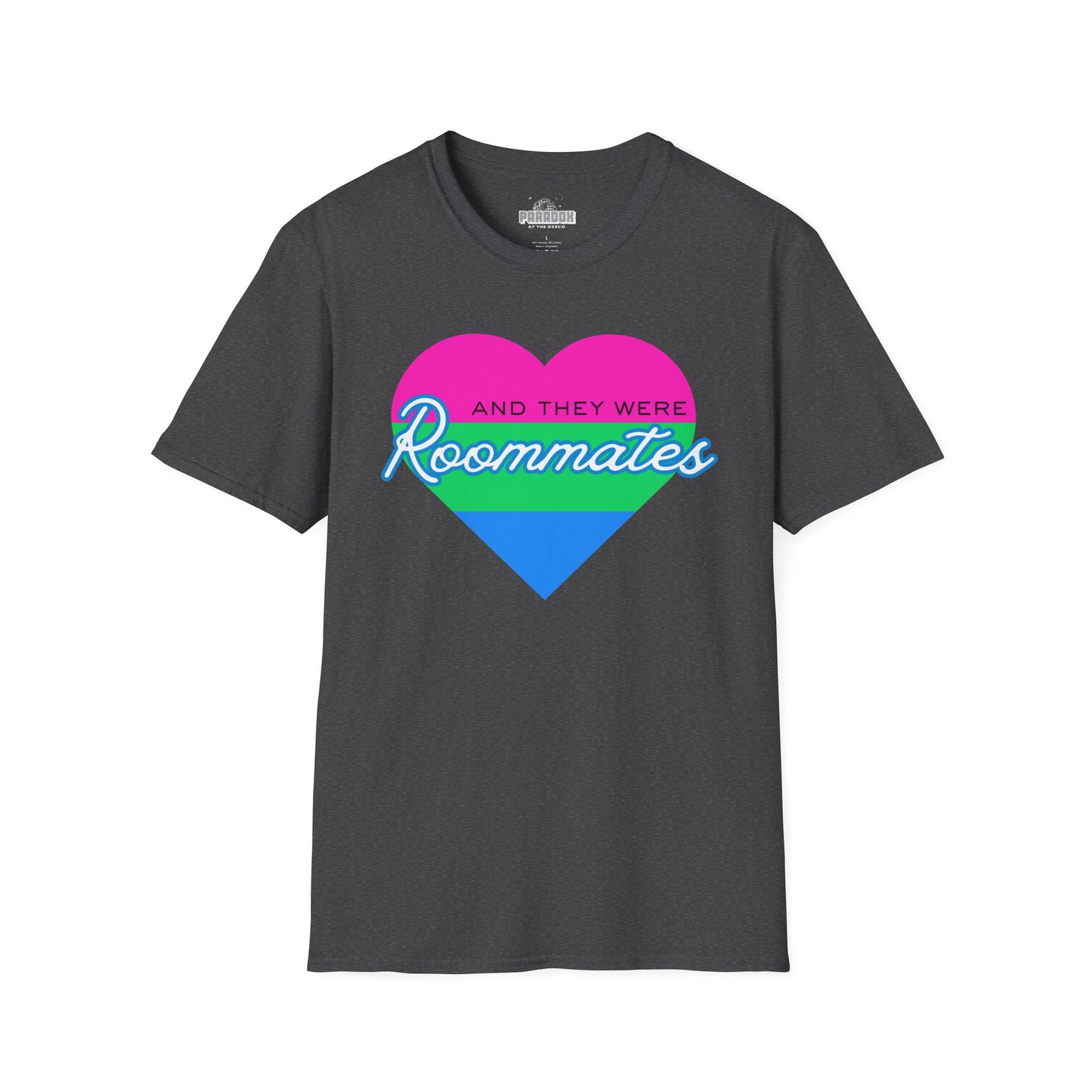 Polyamory "And They Were Roommates" Pride Heart Graphic Tee