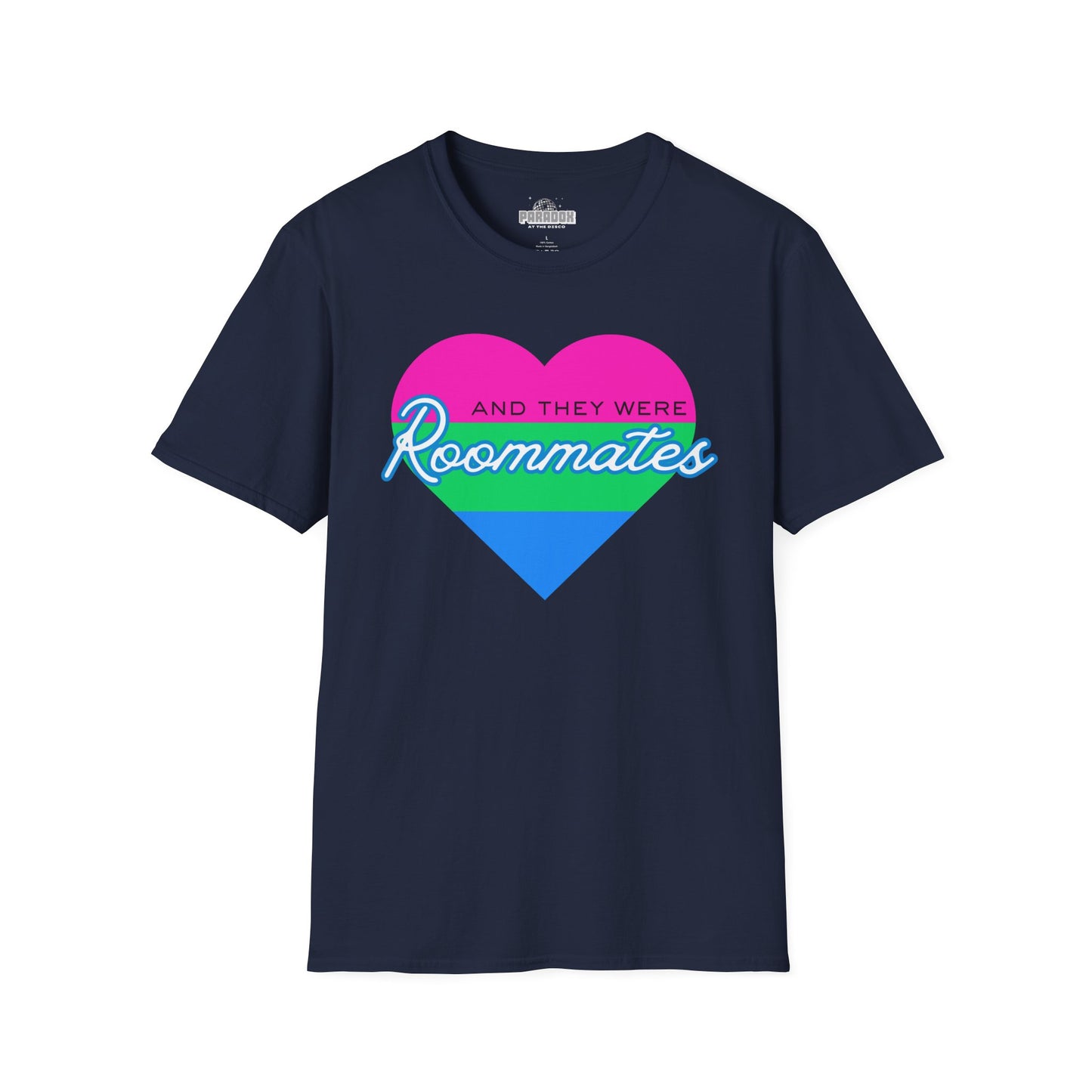 Polyamory "And They Were Roommates" Pride Heart Graphic Tee