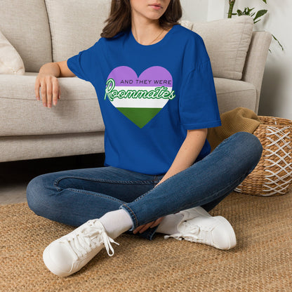 Queer “And They Were Roommates” Pride Heart Graphic Tee