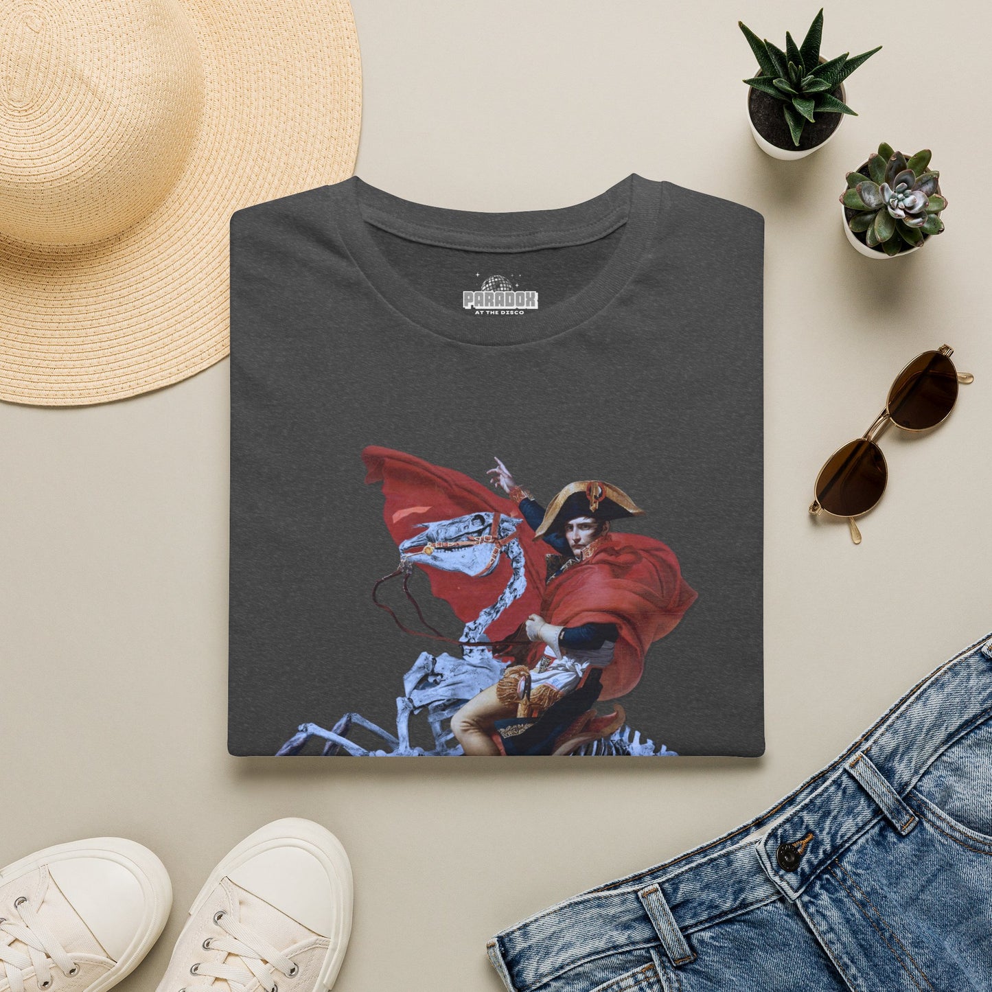 Skeleton Rider T-Shirt — Gothic Napoleonic Horseman Graphic Tee