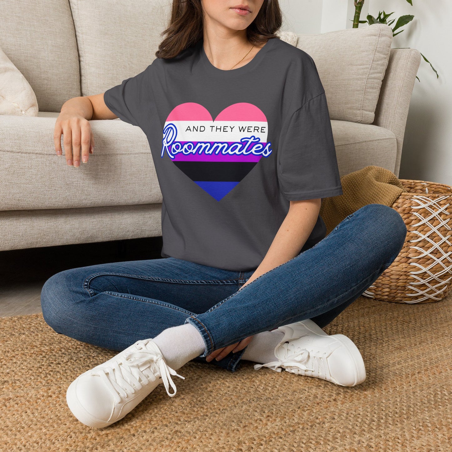 Genderfluid "And They Were Roommates" Pride Graphic Tee