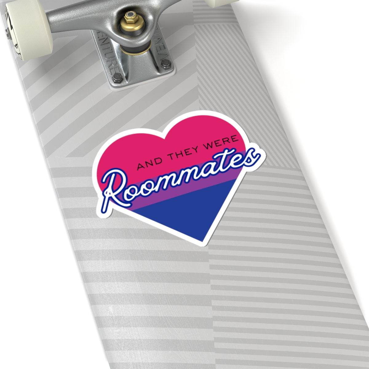 Bisexual And They Were Roommates Heart Sticker — Pride Decorative Kiss-Cut Sticker