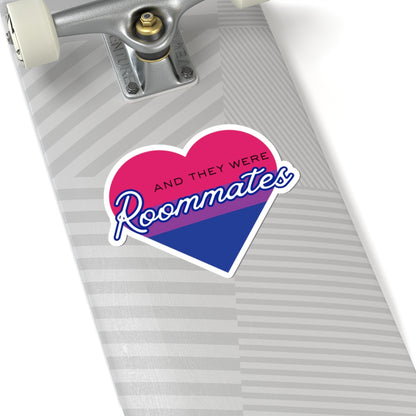 Bisexual And They Were Roommates Heart Sticker — Pride Decorative Kiss-Cut Sticker