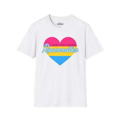 Pansexual "And They Were Roommates" Pride Heart Graphic Tee