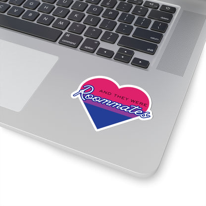 Bisexual And They Were Roommates Heart Sticker — Pride Decorative Kiss-Cut Sticker