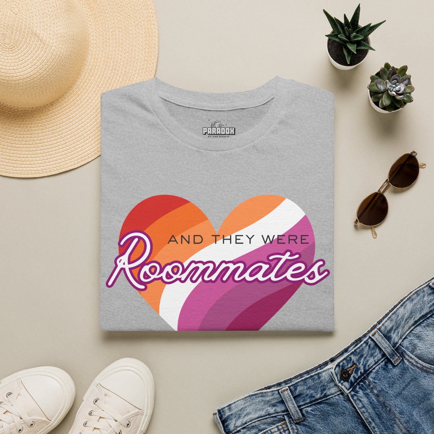 Lesbian "And They Were Roommates" Pride Graphic Tee
