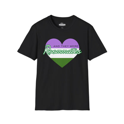 Queer “And They Were Roommates” Pride Heart Graphic Tee