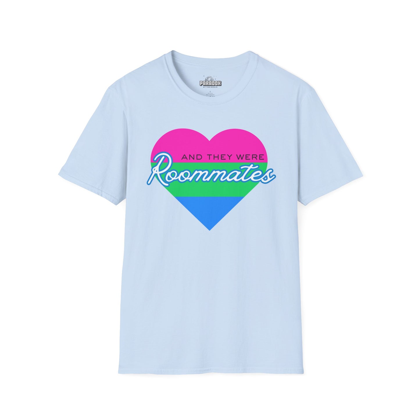 Polyamory "And They Were Roommates" Pride Heart Graphic Tee
