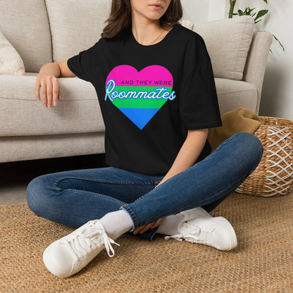 Polyamory "And They Were Roommates" Pride Heart Graphic Tee