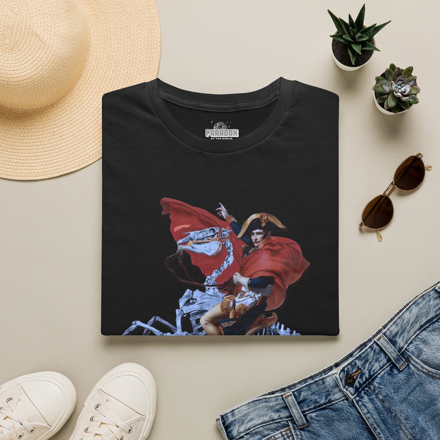 Skeleton Rider T-Shirt — Gothic Napoleonic Horseman Graphic Tee