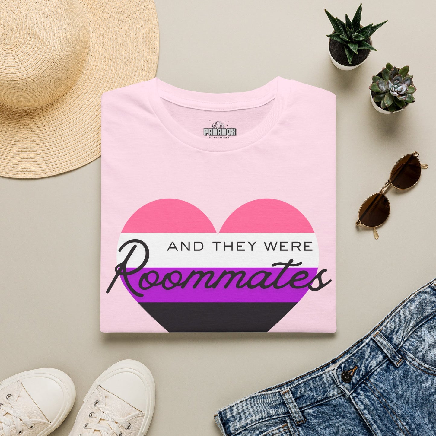 Genderfluid "And They Were Roommates" Pride Graphic Tee