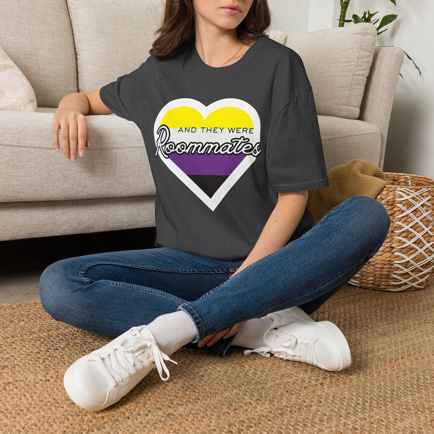 Nonbinary "And They Were Roommates" Pride Graphic Tee