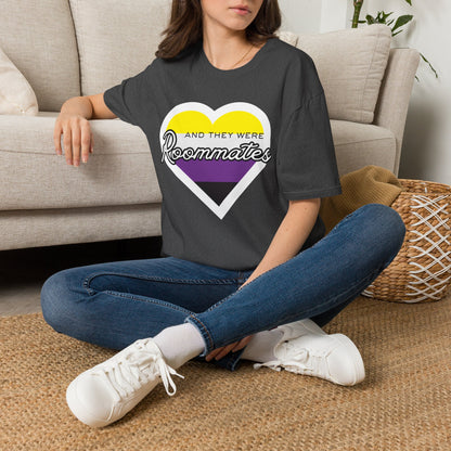 Nonbinary "And They Were Roommates" Pride Graphic Tee