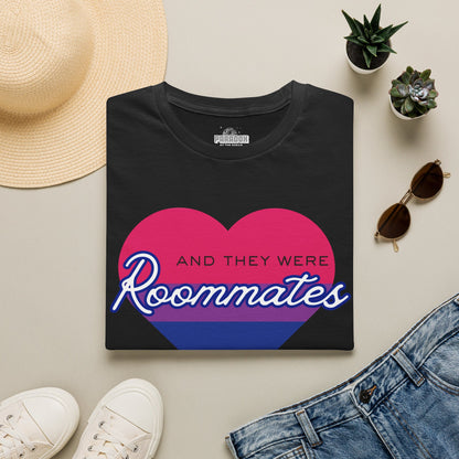 Bisexual "And They Were Roommates" LGBTQ+ Pride Heart Tee