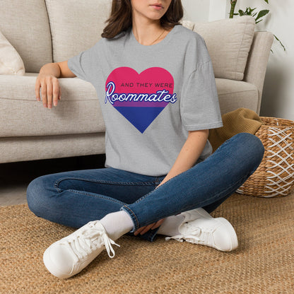 Bisexual "And They Were Roommates" LGBTQ+ Pride Heart Tee