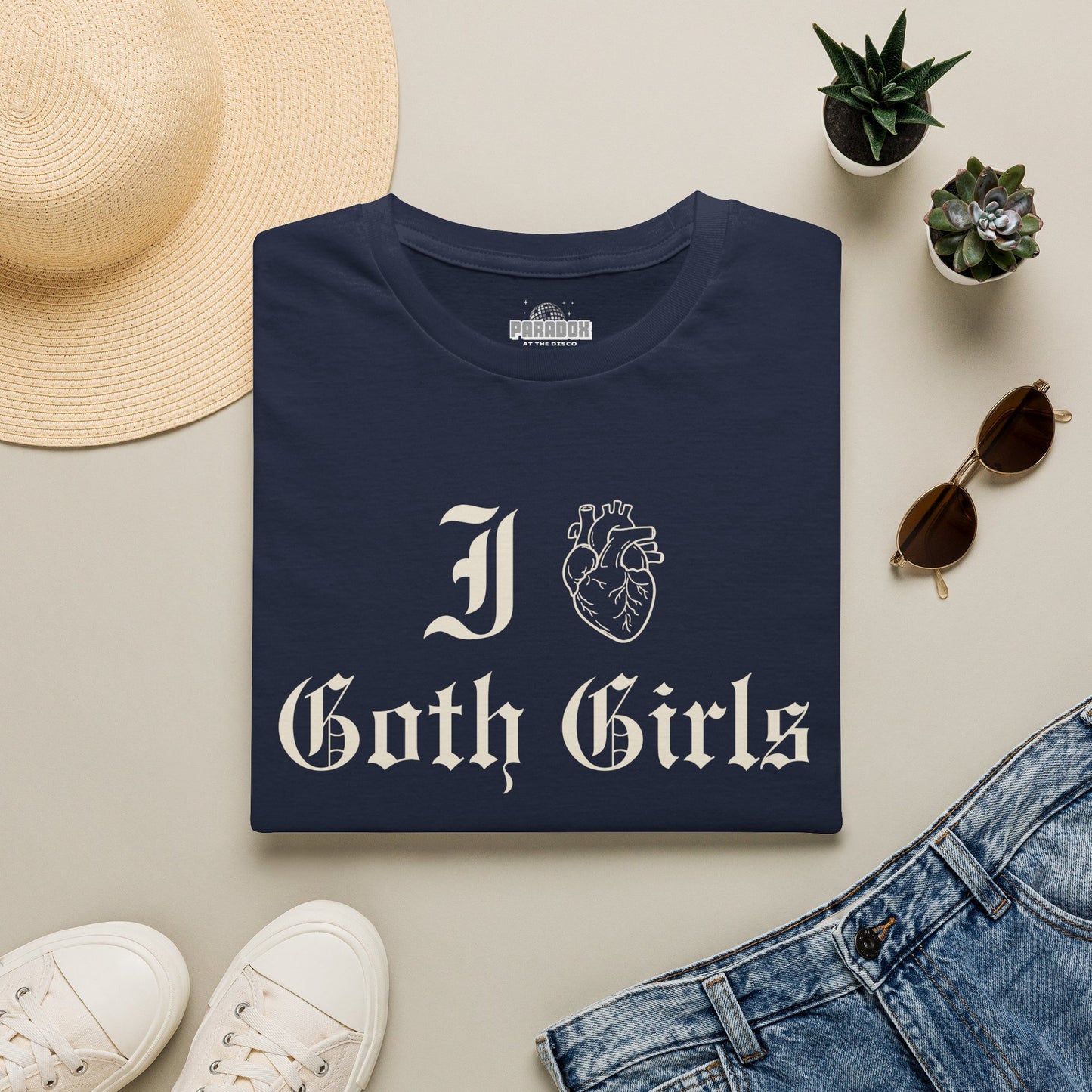 I Heart Goth Girls T-Shirt — Gothic Vintage Script Tee