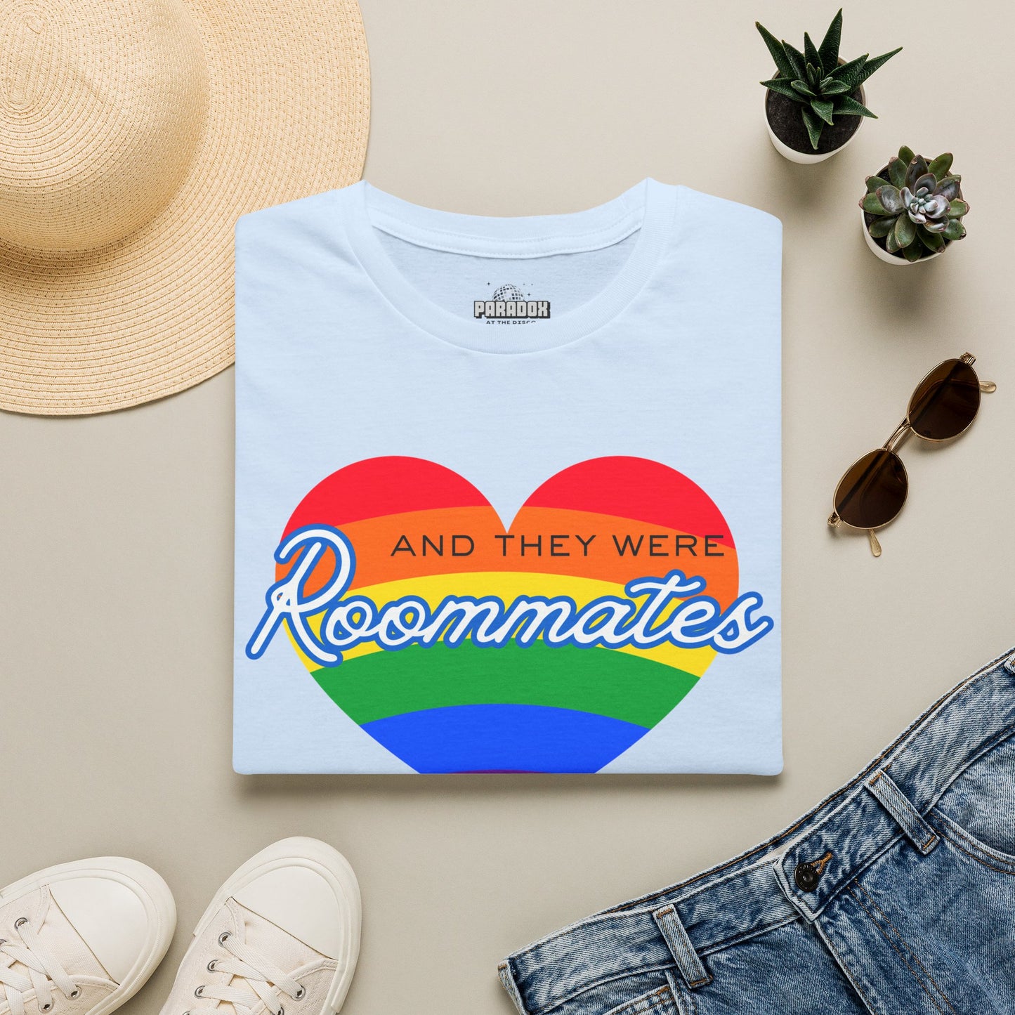 LGBTQIA "And They Were Roommates" Pride Graphic T-Shirt