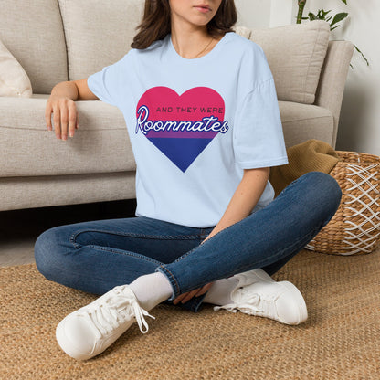 Bisexual "And They Were Roommates" LGBTQ+ Pride Heart Tee