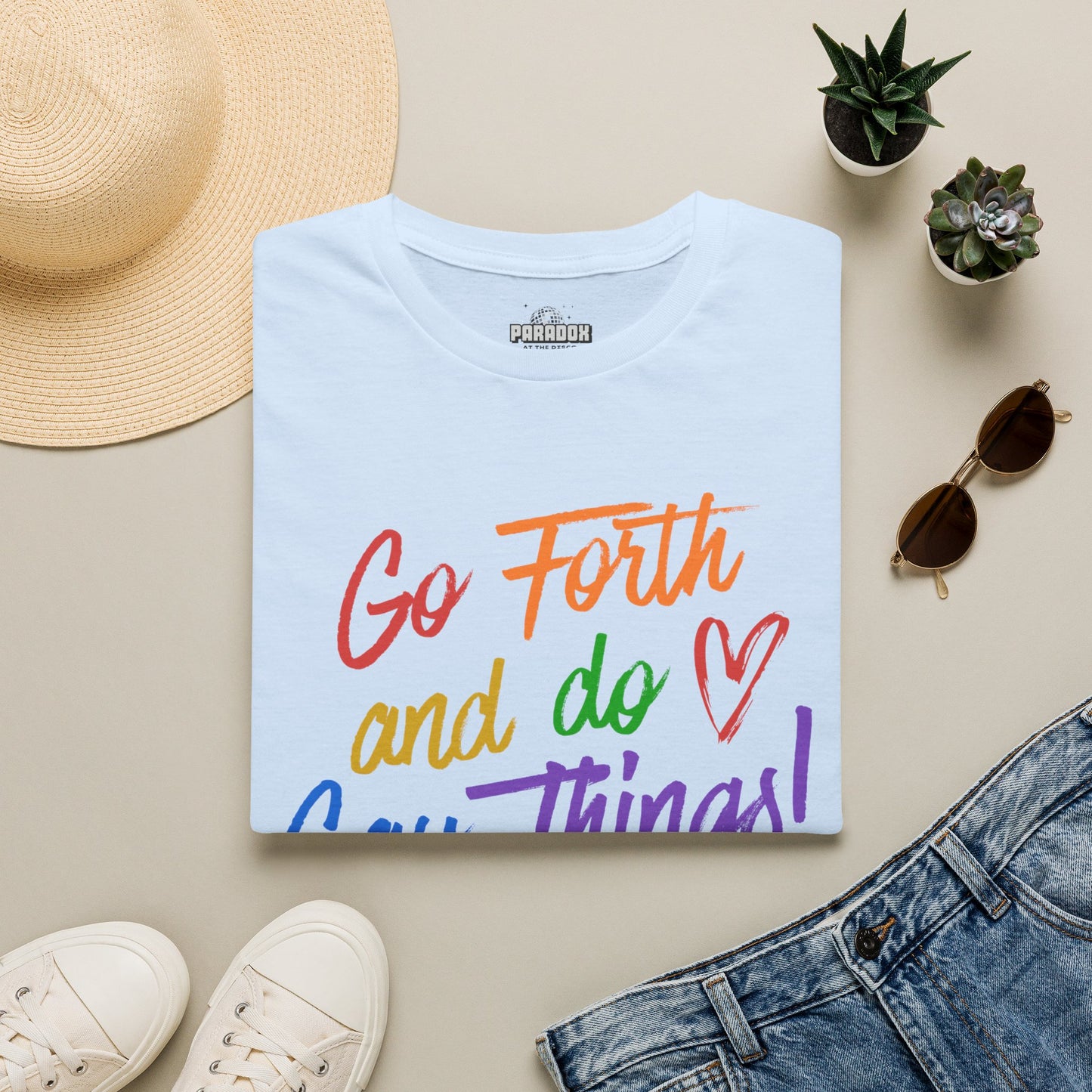 Go Forth and Do Gay Things T-Shirt | Rainbow Pride Tee
