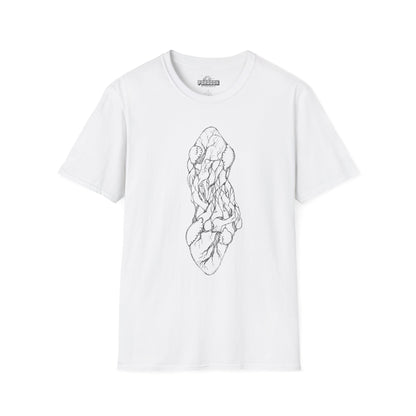 Intertwined Anatomical Hearts Line Art Graphic T-Shirt