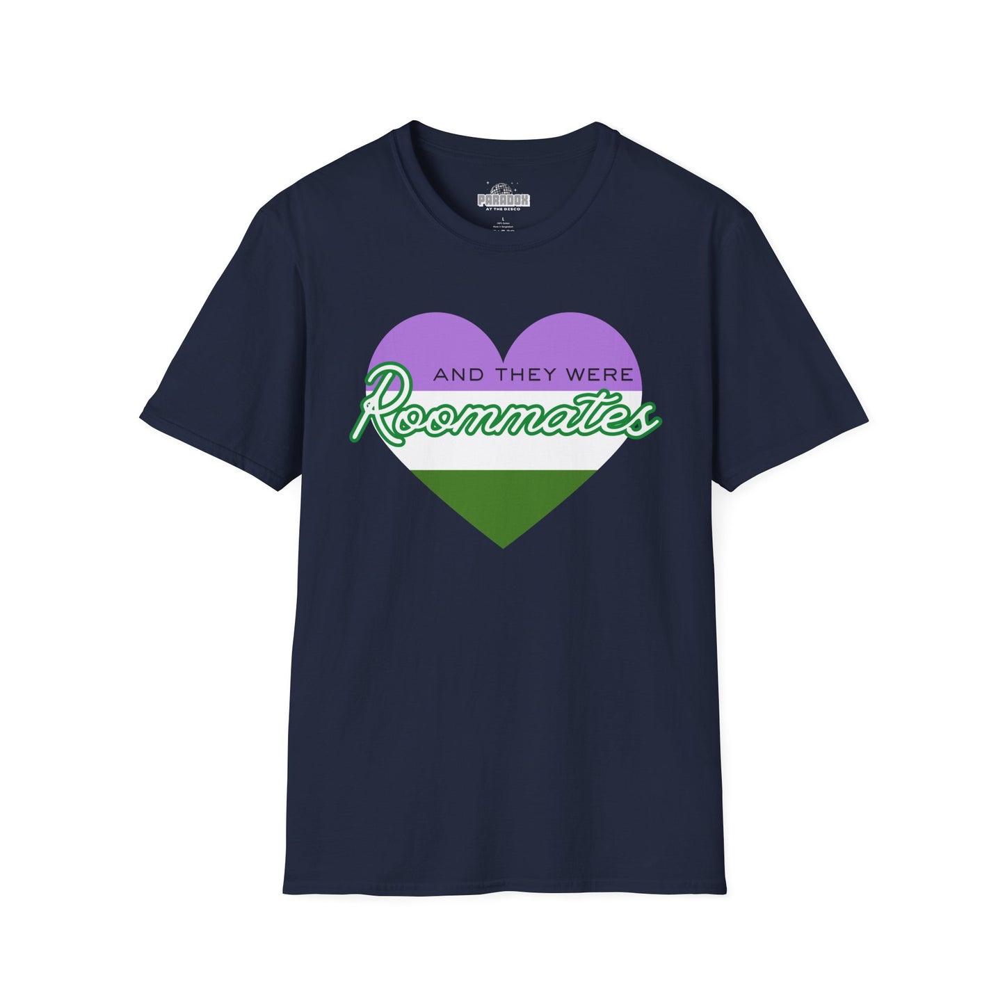 Queer “And They Were Roommates” Pride Heart Graphic Tee
