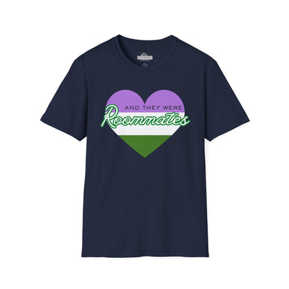 Queer “And They Were Roommates” Pride Heart Graphic Tee