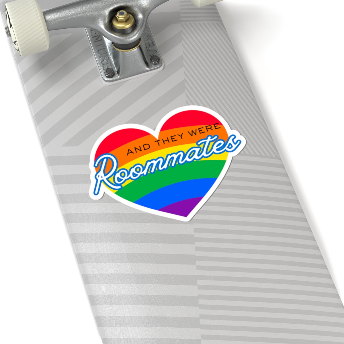 LGBTQIA "And They Were Roommates" Heart Sticker — Pride Decorative Kiss-Cut Sticker