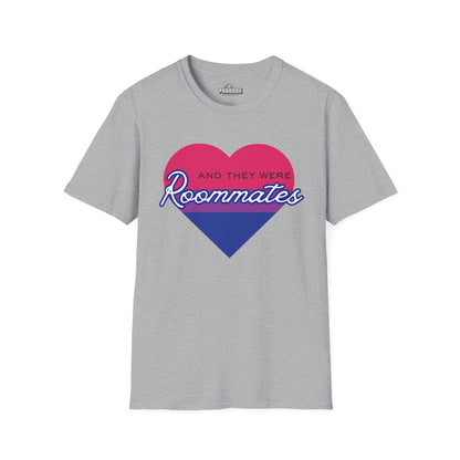 Bisexual "And They Were Roommates" LGBTQ+ Pride Heart Tee