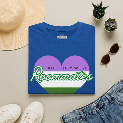 Queer “And They Were Roommates” Pride Heart Graphic Tee