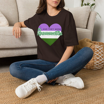 Queer “And They Were Roommates” Pride Heart Graphic Tee