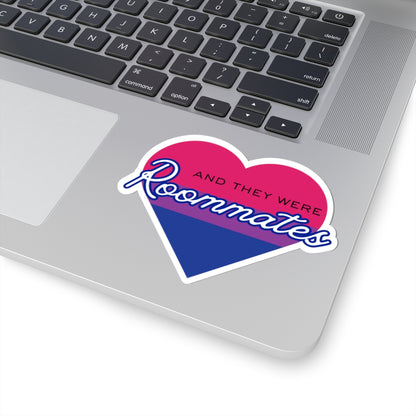 Bisexual And They Were Roommates Heart Sticker — Pride Decorative Kiss-Cut Sticker