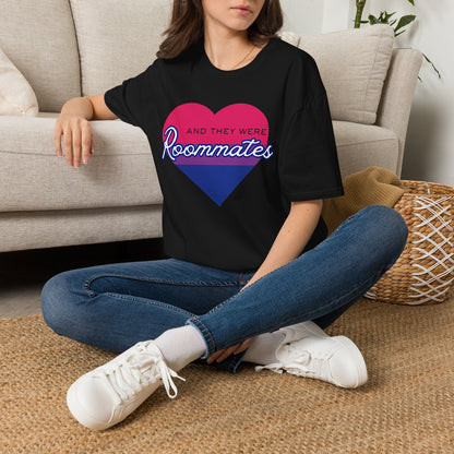 Bisexual "And They Were Roommates" LGBTQ+ Pride Heart Tee