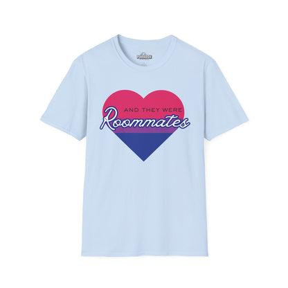 Bisexual "And They Were Roommates" LGBTQ+ Pride Heart Tee