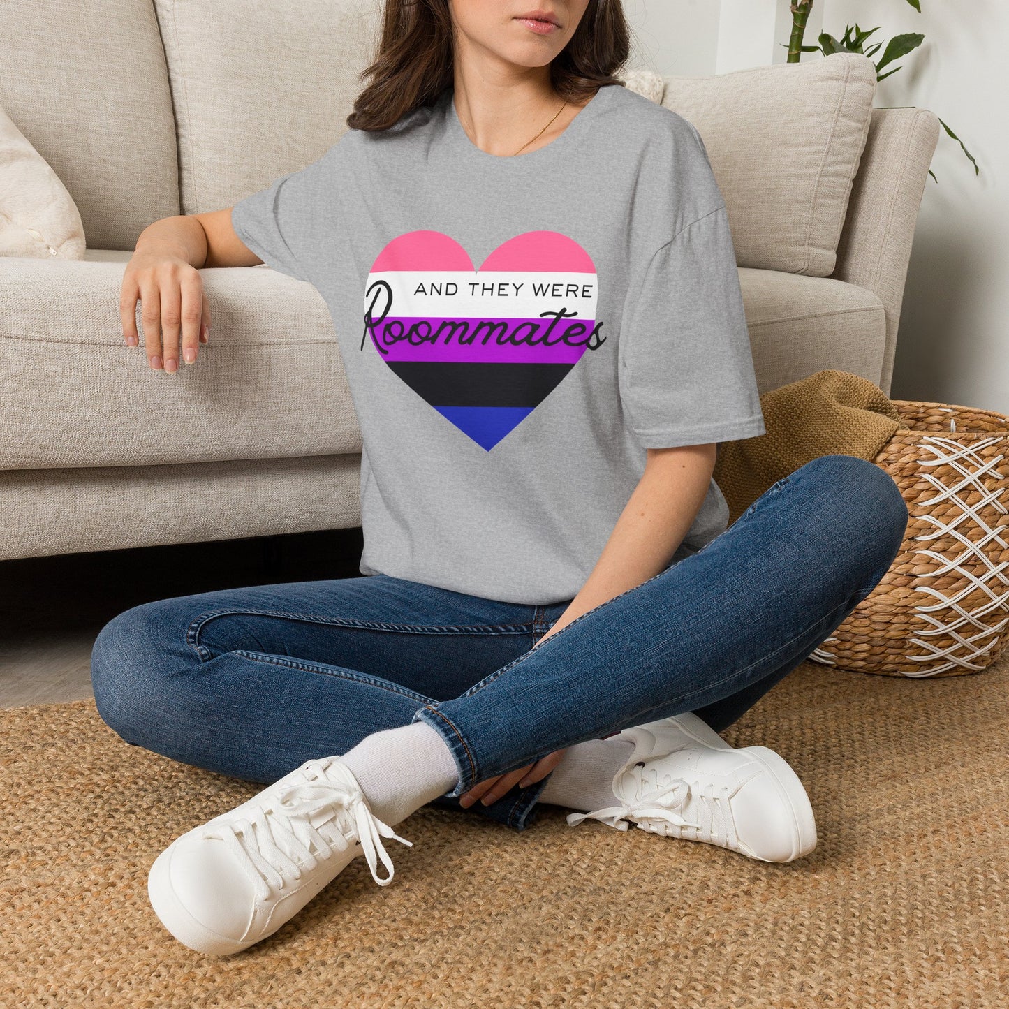 Genderfluid "And They Were Roommates" Pride Graphic Tee
